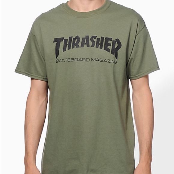 thrasher skate mag olive boyfriend fit T-shirt - Picture 2 of 5